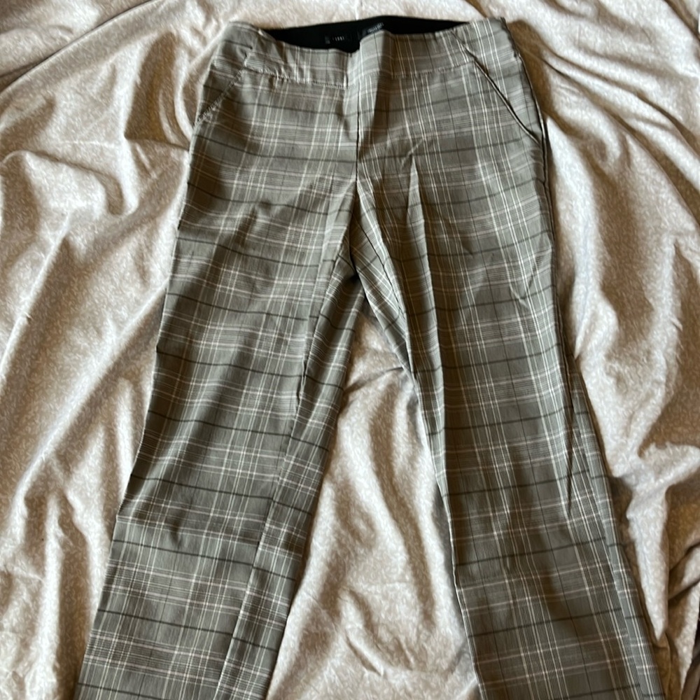 Plaid trousers.